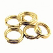 Metal Split rings 6mm double bent - Gold